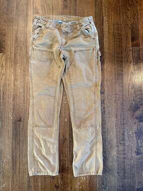 Women's Carhartt Slim Fit Size 6 Double Knee Brown Canvas Work Pants
